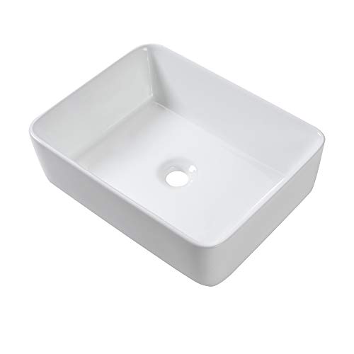 Vessel Sink Rectangle - Lordear 19'x15' Bathroom Sink Rectangular Modern Above Counter Bathroom Sink White Porcelain Ceramic Vessel Vanity Sink Art Basin