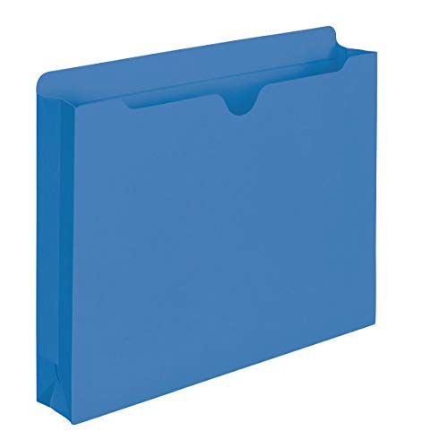 Smead File Jacket, Reinforced Straight-Cut Tab, 2' Expansion, Letter Size, Blue, 50 per Box (75562)