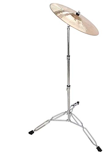 Kuyal Straight Cymbal Stand for Drum Hardware Percussion Mount Holder Gear Set-Silver, Excluding Ride Cymbal (Cymbal Stand)