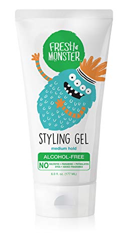 Fresh Monster Kids Hair Styling Gel | Natural, Alcohol-Free | Med Hold | 6oz | Kids & Baby Hair Gel