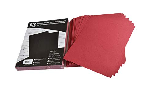 BNC Leather Texture Paper Binding Presentation Covers Pack of 100 Letter Size Red Color