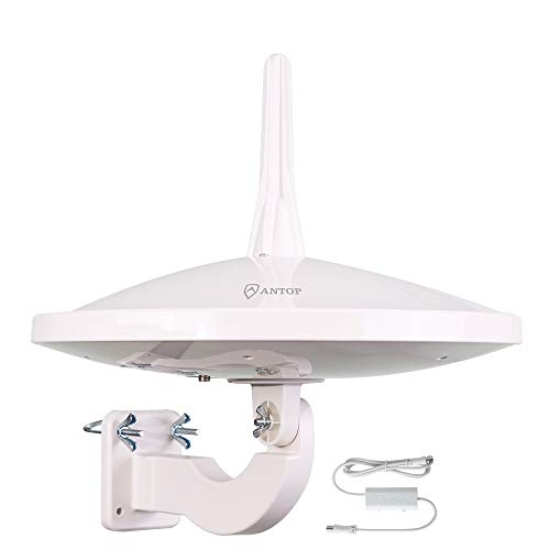 ANTOP UFO 720°Dual-Omni-Directional Outdoor HDTV Antenna Exclusive Smartpass Amplifier &4G LTE Filter,Enhanced VHF/UHF Reception,Fit Outdoor/RV/Attic Use(33ft Coaxial Cable,4K UHD Ready)