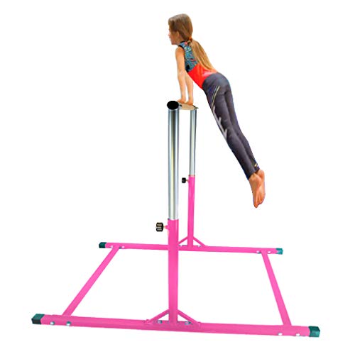 X-Factor 5 Ft Horizontal Bar Athletic Teens Adjustable Gymnastics Children's & Junior Training Kip Bars Pink