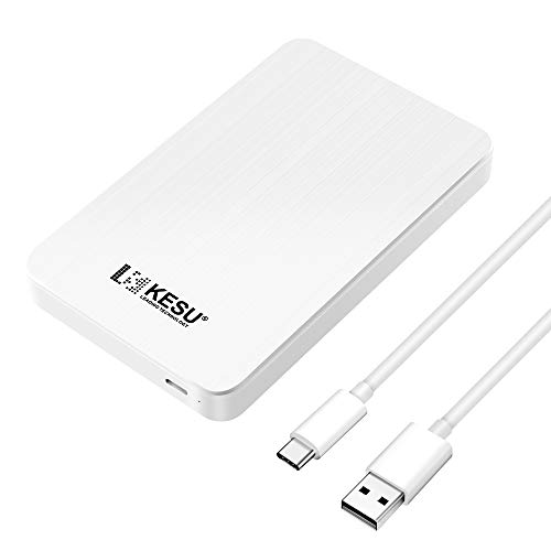 KESU 1TB Portable External Hard Drive Type C USB3.0 HDD Storage Compatible for PC, Desktop, Laptop, Xbox One, Xbox 360, PS4 (White)