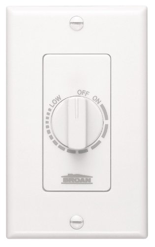 NuTone Variable Speed Wall Control for Ventilation Fans, Dial Knob Control, 3 Amp., 120V, White