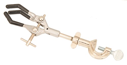 EISCO CH0688 Labs Clamp Retort, 3 PVC Coated Prongs (opens to 90mm in dia.) with Boss Head