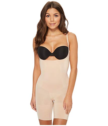 SPANX Oncore Open-Bust Mid-Thigh Bodysuit Soft Nude MD