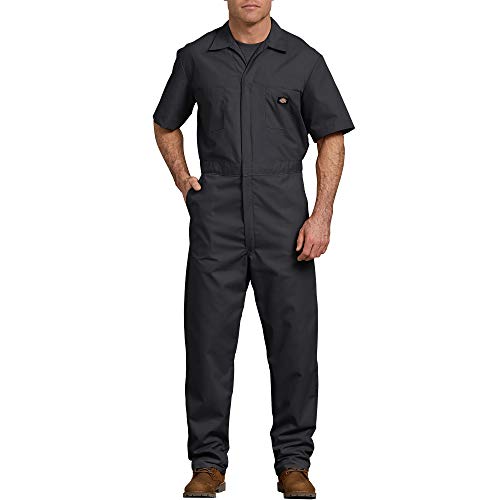 Dickies Men's Short Sleeve Coverall, Black, Medium Regular