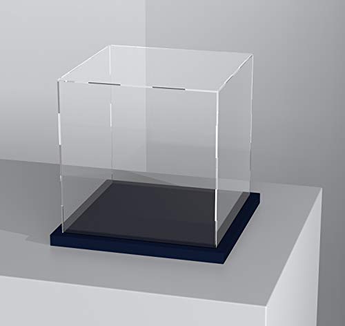 CRMPro Clear Acrylic Display Case with Black Velvet Base, Simple Self-Assembly Dust-Proof Showcase, Cube Countertop Box for Toys, Collectibles, Home Organization (6x6x6 inch)