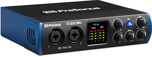 PreSonus Studio 24c 2x2, 192 kHz, USB-C Audio Interface, 2 Mic Pres-2 Line Outs