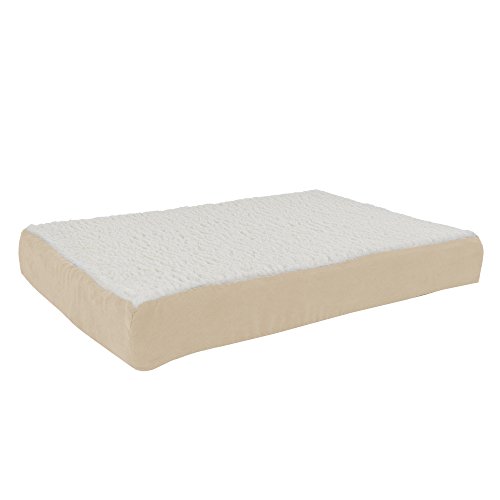PETMAKER Orthopedic Sherpa Top Pet Bed with Memory Foam and Removable Cover Tan, 30' X 20.5' (80-PET5089T)