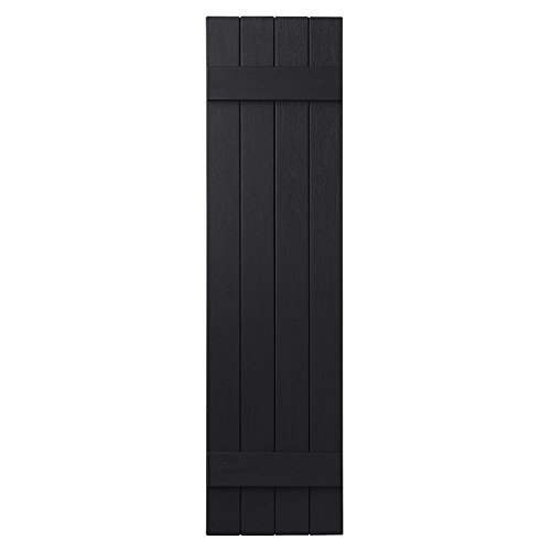 Ply Gem Shutters and Accents VIN4C1547 33 4 Board Closed Board & Batten Shutter, Black