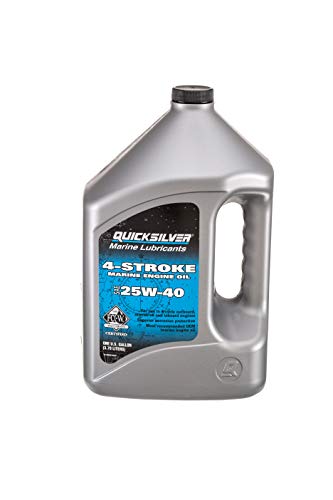 Quicksilver 8M0078620 4-Stroke Marine Engine Oil – for Outboard, Sterndrive & Inboard Engines – SAE 25W-40 Mineral – 1 Gallon