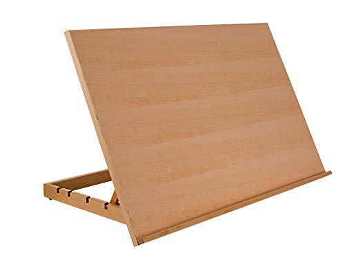 SoHo Urban Artist Drawing Board Extra Large Size 19.75' x 29.5', 5-Position Adjustable Wood Drafting Table | Easel for Painting, Drawing, Sketching - Natural Beechwood Finish