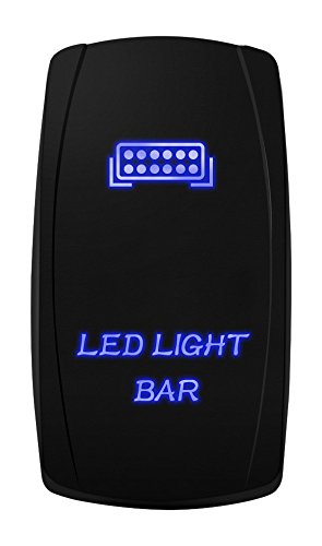 MICTUNING MIC-LSB1 Laser LED Light Bar Rocker Switch ON-Off LED Light 20A 12V, 5pin, Blue