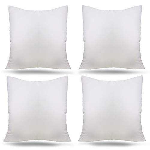 Ogrmar 4 Packs 18'x18' Premium White Throw Pillow Insert Hypoallergenic High-Resilient PP Cotton Stuffer Pillow Insert Square Form Sham Stuffer Decorative Pillow, Cushion (18' x 18')