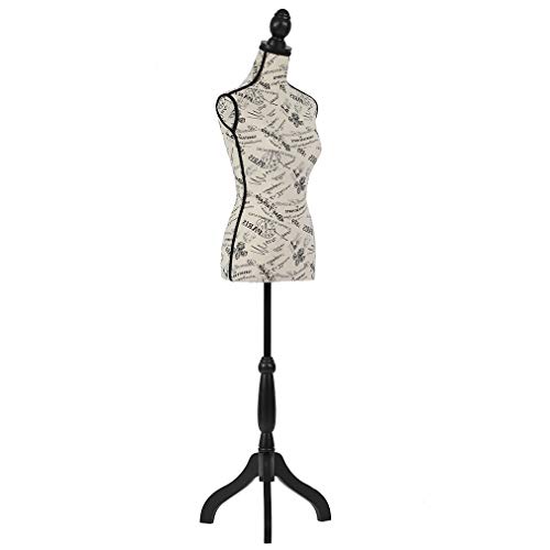Mannequin Torso Manikin Dress Form Female Dress Model Torso Display Mannequin Body 60-67 Inch Height Adjustable Tripod Stand