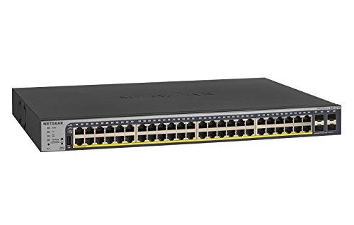 NETGEAR 52-Port Gigabit Ethernet Smart Managed Pro PoE Switch (GS752TP) - with 48 x PoE+ @ 380W, 4 x 1G SFP, Desktop/Rackmount, and ProSAFE Lifetime Protection