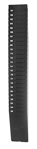 Lathem Expanding Time Card Rack for 9 Inch Cards, 25 Pockets, Black Plastic, Mounting Hardware (25-9EX)