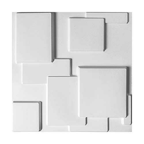 Art3d Decorative Tiles 3D Wall Panels for Modern Wall Decor, White, 12 Panels 32 Sq Ft