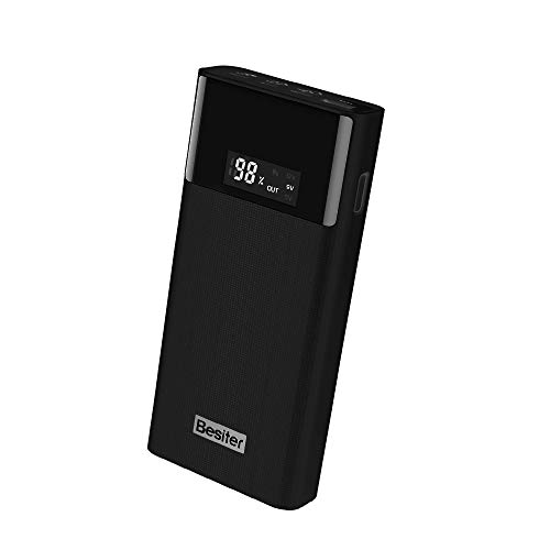 20000mAh Portable Powe Bank PD Charger 18W QC 3.0 High Capacity Type-C Port Lighting Triple Input Dual Output LCD Power Bank 12, 9, 5v Max 3A External Battery Pack (Black)