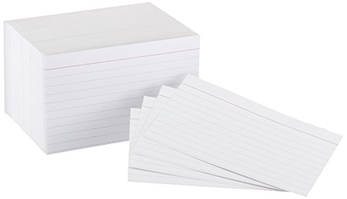 AmazonBasics Heavy Weight Ruled Lined Index Cards, White, 3x5 Inch Card, 300-Count - AMZ63530