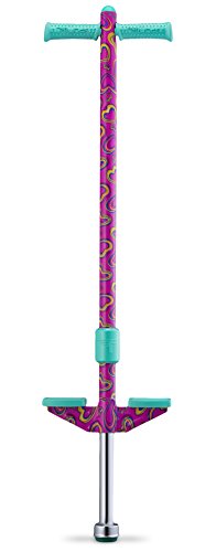 Flybar Propel Pogo Stick for Kids Boys & Girls Ages 5 & Up 40 to 80 Pounds - New Bright & Vibrant Designs with Comfortable & Safe Rubber Hand Grips - Comes in 3 Exciting Colors