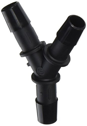 Eldon James Y0-6BN Black Nylon Equal Barbed Y-Connector, 3/8' Hose Barb (Pack of 10)