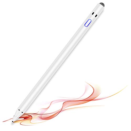 Active Stylus Digital Pen for Touch Screens,Compatible for iPhone 6/7/8/X/Xr iPad Samsung Phone &Tablets, for Drawing and Handwriting on Touch Screen Smartphones & Tablets (iOS/Android) (White)