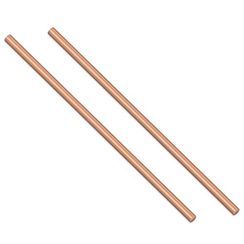 Sutemribor Copper Round Rod, 1/8 Inch in Diameter 6 Inches in Length for Metal Crafting, Hobbies, Knife Making (2 PCS)