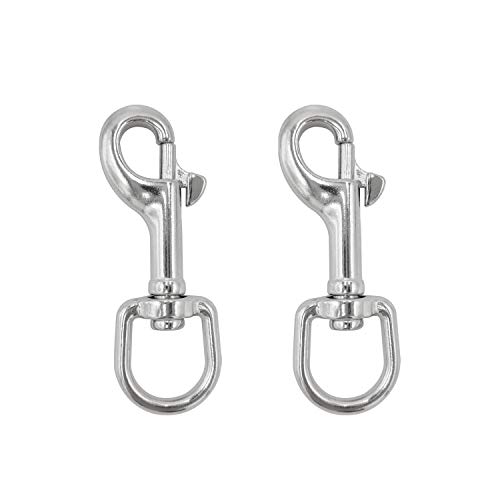 SHONAN Swivel Eye Bolt Snap Hook, 2 Pack 3-1/2' Single Ended snap Clips Marine Grade 316 Stainless Steel Clips for Diving/Keychain/Dog Leash/Camera Strap/Clothesline and More