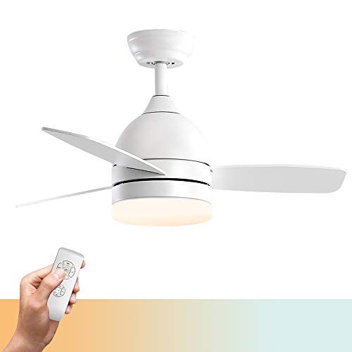 Warmiplanet 48-inch modern indoor ceiling fan with integrated LED lighting kit and adjustable speed remote control, silent motor