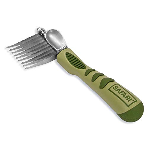 Safari Dog De-Matting Comb, Stainless Steel with Soft Handle, (1-Pack)