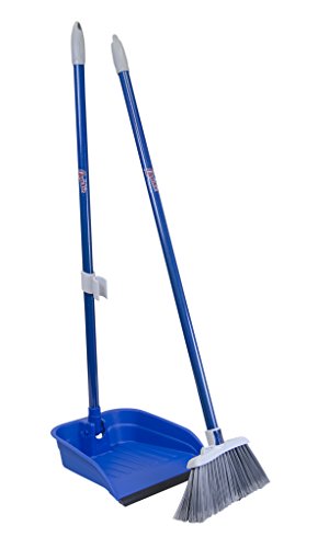 Quickie Stand and Store Stand & Store Long Handle, Upright Broom and Dustpan Set for Use in Home, Kitchen, Office, Lobby, and Outdoors, 1-Pack