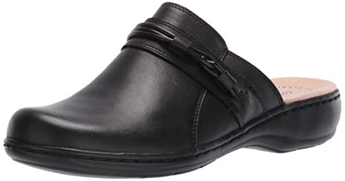 Clarks Women's Leisa Clover Clog, Black Leather, 80 M US