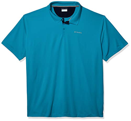 Columbia Men's Utilizer Short Sleeve Wicking Polo with UV Protection, Clear Water, X-Large