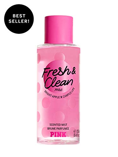 Victorias Secret Pink Collection Fresh and Clean Body Mist Fresh with Bright Apple, Sea Spray & Fresh Tangerine Women's Fragrance Perfume