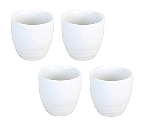 Happy Sales HSSCP-WHT4, Set of 4 White Porcelain Sake cups 1.5 oz