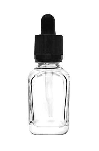 Heavy Duty Barnes Dropping Bottle, 30ml (1oz) - Transparent Soda Glass - 1ml Capacity Glass Dropper - Screw Cap with & Rubber Bulb - Eisco Labs