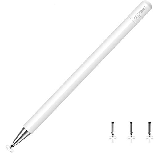 Stylus for iPad, Digiroot Magnetic Disc Stylus Pen 2019 Updated Touch Capacitive Screen Pens for Apple/iPhone/Ipad pro/Mini/Air/Android/Surface with 3 Replacement Tips - (White)