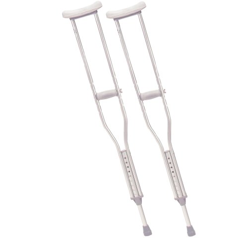Drive Medical Tall Adult(Underarm Height: 53-61 inches) Walking Crutches with Underarm Pad and Handgrip, Gray