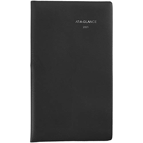 2021 Pocket Calendar by AT-A-GLANCE, Monthly Planner, 3-1/2' x 6', Pocket Size, DayMinder, Black (SK530021)