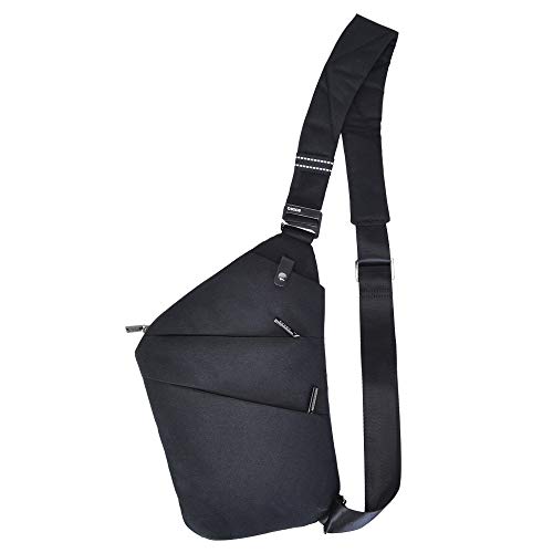 OSOCE Sling Chest Bag Cross Body Shoulder Backpack Anti Theft Travel Bags Daypack for Men Women（Black）