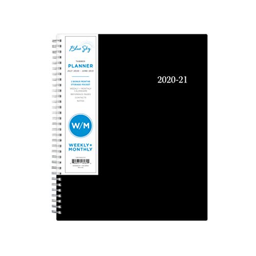 Blue Sky 2020-2021 Academic Year Weekly & Monthly Planner, Flexible Cover, Twin-Wire Binding, 8.5' x 11', Enterprise (118062)