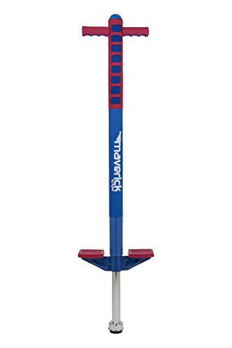 Flybar Foam Maverick Pogo Stick For Kids Ages 5+, Weights 40 to 80 Pounds By the Original Pogo Stick Company, Red/Blue