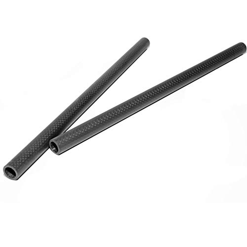 NICEYRIG Carbon Fiber 15mm Rod 12 Inch for Rod Rail Support System, DSLR Shoulder Rig, Pack of 2-011