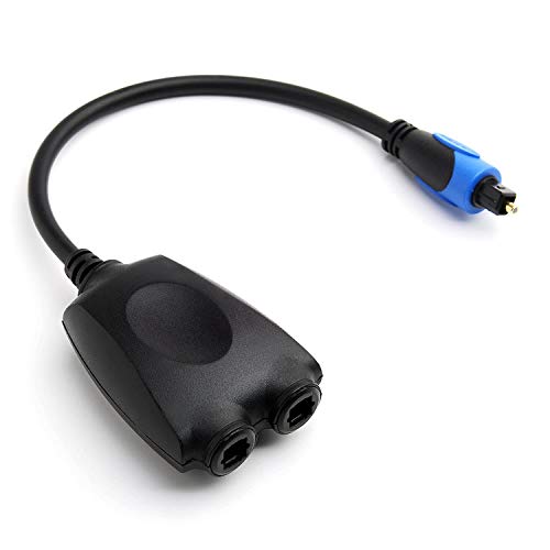 BlueRigger 1x2 Toslink Digital Fiber Optic Audio Splitter 1 Male Input 2 Female Output - with 24K Gold Plated Connectors (for Home Theatre, Xbox, Playstation etc.)