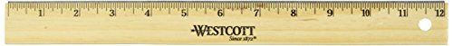 Westcott Wood 12' School Ruler Scaled in 1/16' (103810)