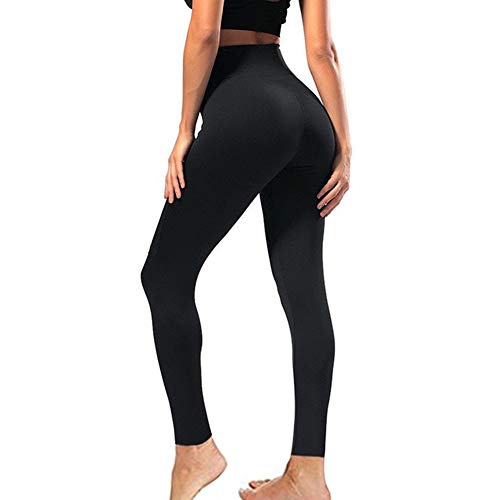High Waisted Leggings for Women - Soft Athletic Tummy Control Pants for Running Cycling Yoga Workout - Reg & Plus Size (Black02, Plus Size (US 12-24))