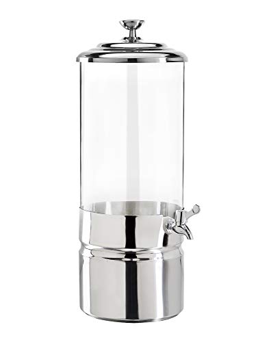Godinger Uno Iced Beverage Dispenser, Cold Drink Dispenser, Stainless Steel and Glass - 2 Gallons